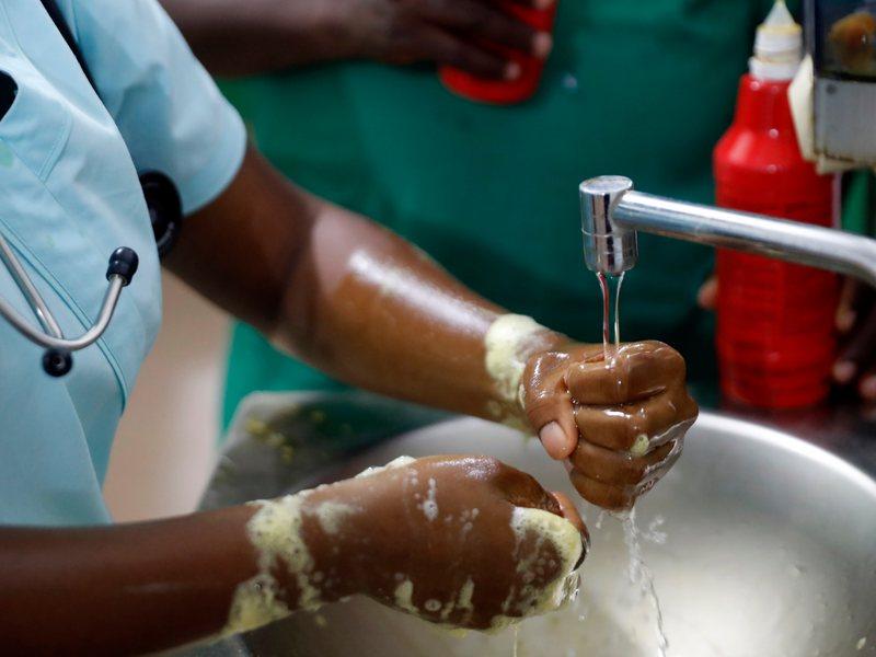 Nurse or doctor washing hands
