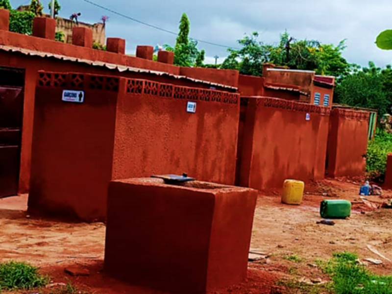 Latrines at Public Primary School Tampouy F after renovation - BF