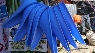Satopans at a kiosk for household improved sanitation in Ethiopia