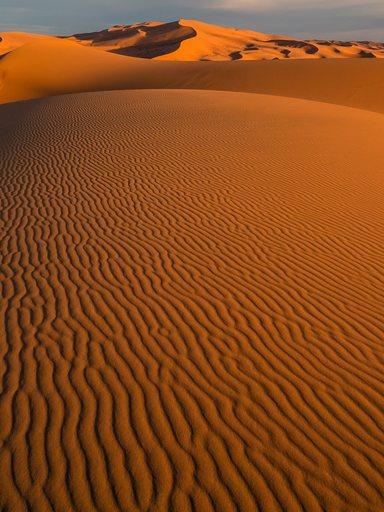 Sand dunes in desert