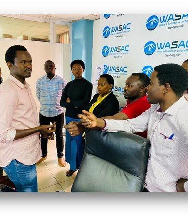 WASAC staff discussing during training