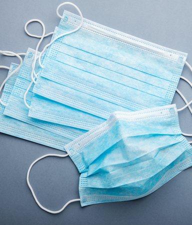 Protective medicine face masks. Health care protection prevention against virus, flu and coronavirus.