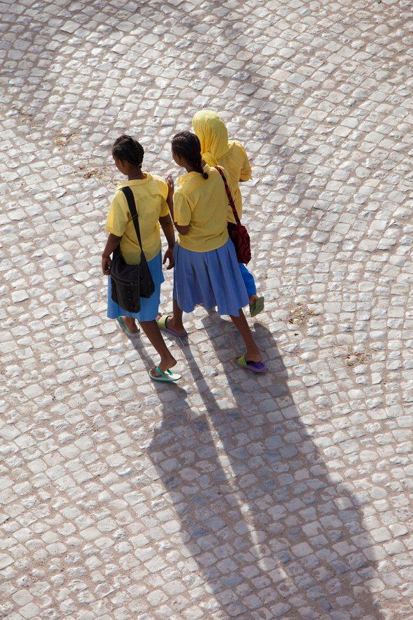 Girls walking to school in Ethiopia