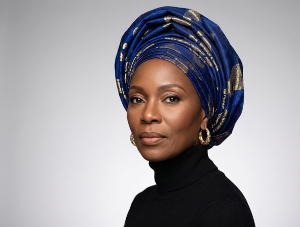 African woman looking confident into the camera