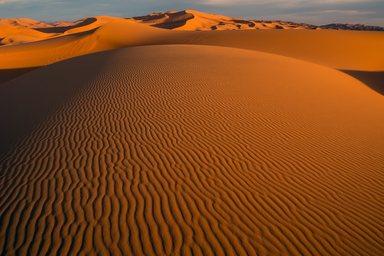 Sand dunes in desert
