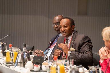 HE Ambassador Asfaw Dingamo, State Minister, Ministry of Water and Energy in Ethiopia  All Systems Connect  at the International Symposium May 2023 World Forum, The Hague  |