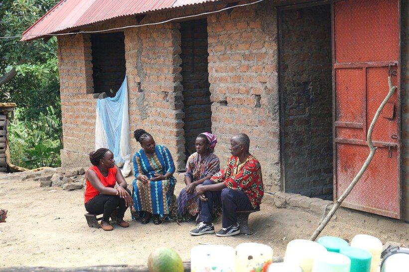 Stella Kewhiba visiting a household in Kicwamba sub-county