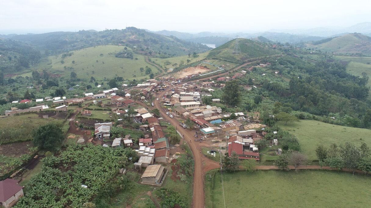 Road passing Kasenda in Kabarole district Uganda