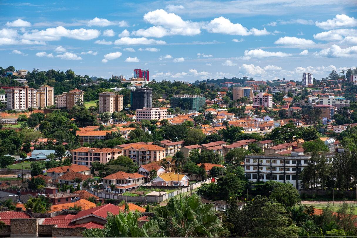 Kampala citu aerial view