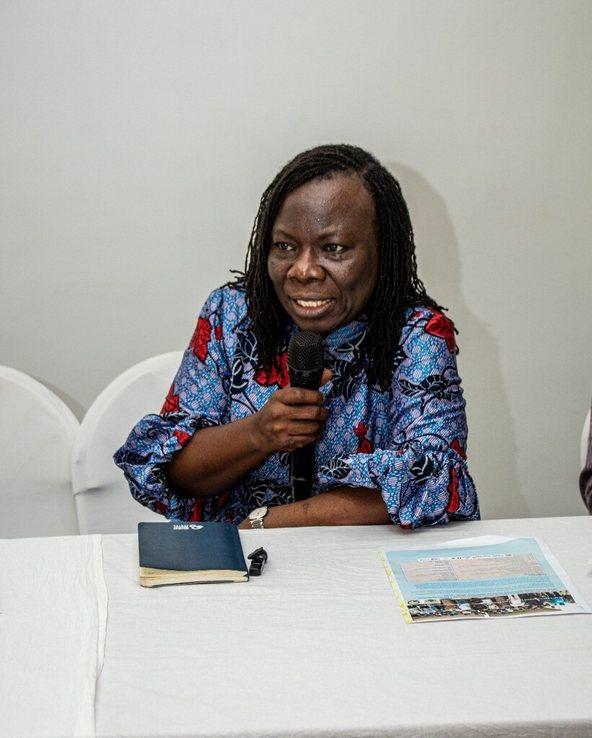 Vida Duti, IRC Ghana Country Director, delivers opening remarks at the framework validation session