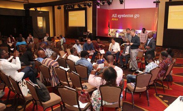 Participants engage in a breakout working session during the Africa All Systems Go Symposium in Accra, October 2022. Photo: IRC