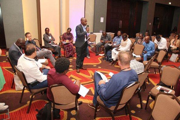 Participants engage in a breakout working session during the Africa All Systems Go Symposium in Accra, October 2022. Photo: IRC